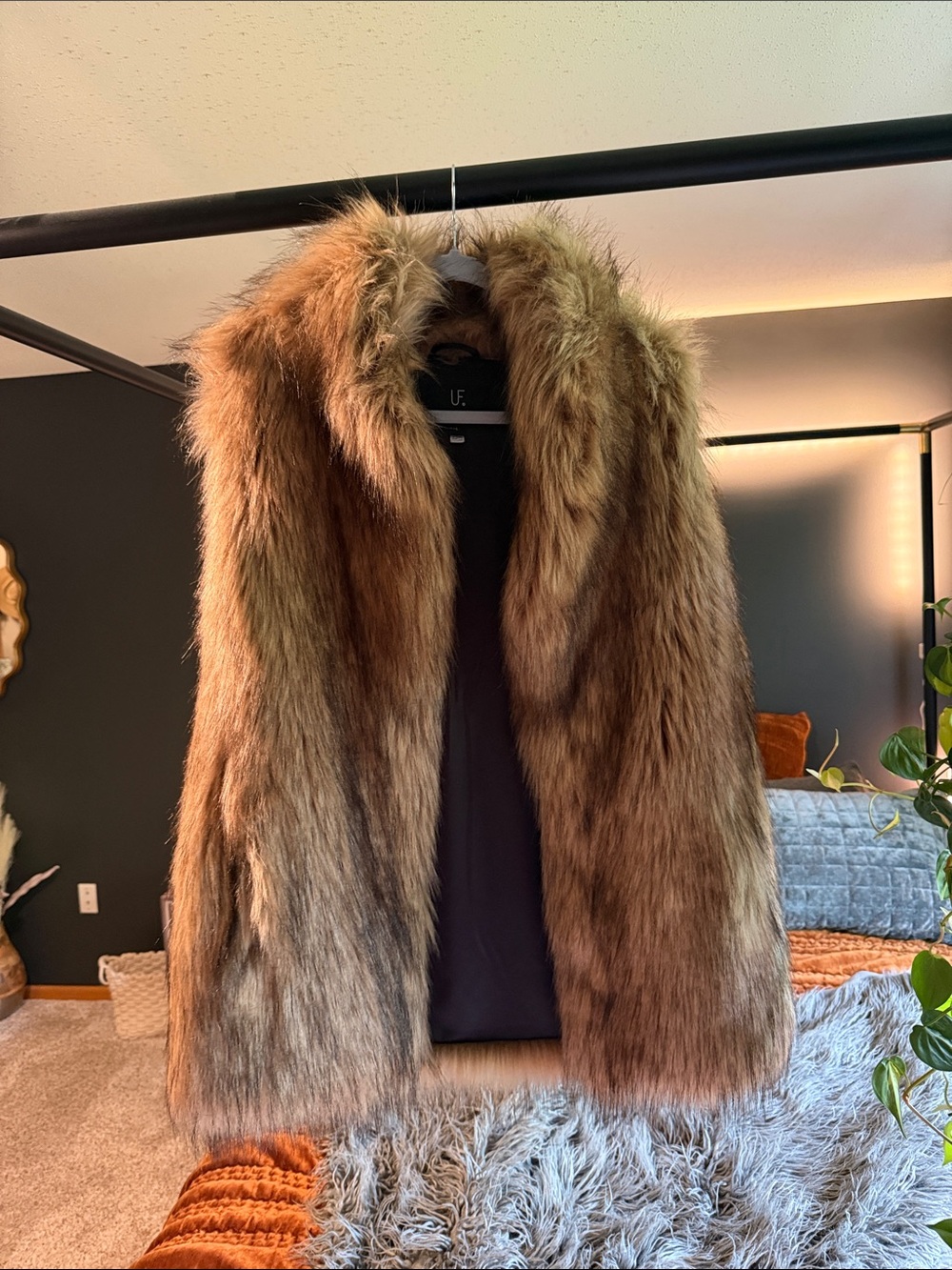Unreal Fur Brown Faux Fur vest with Soft Tan Highlights